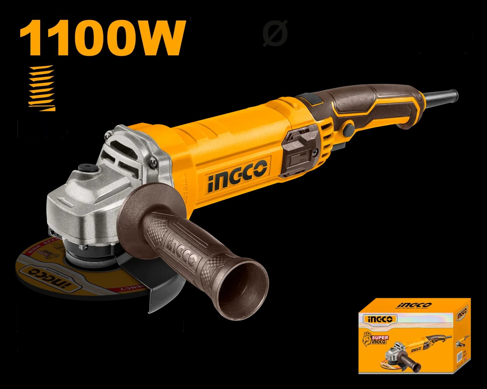 УШМ AG110038 1100Вт, 125мм INGCO