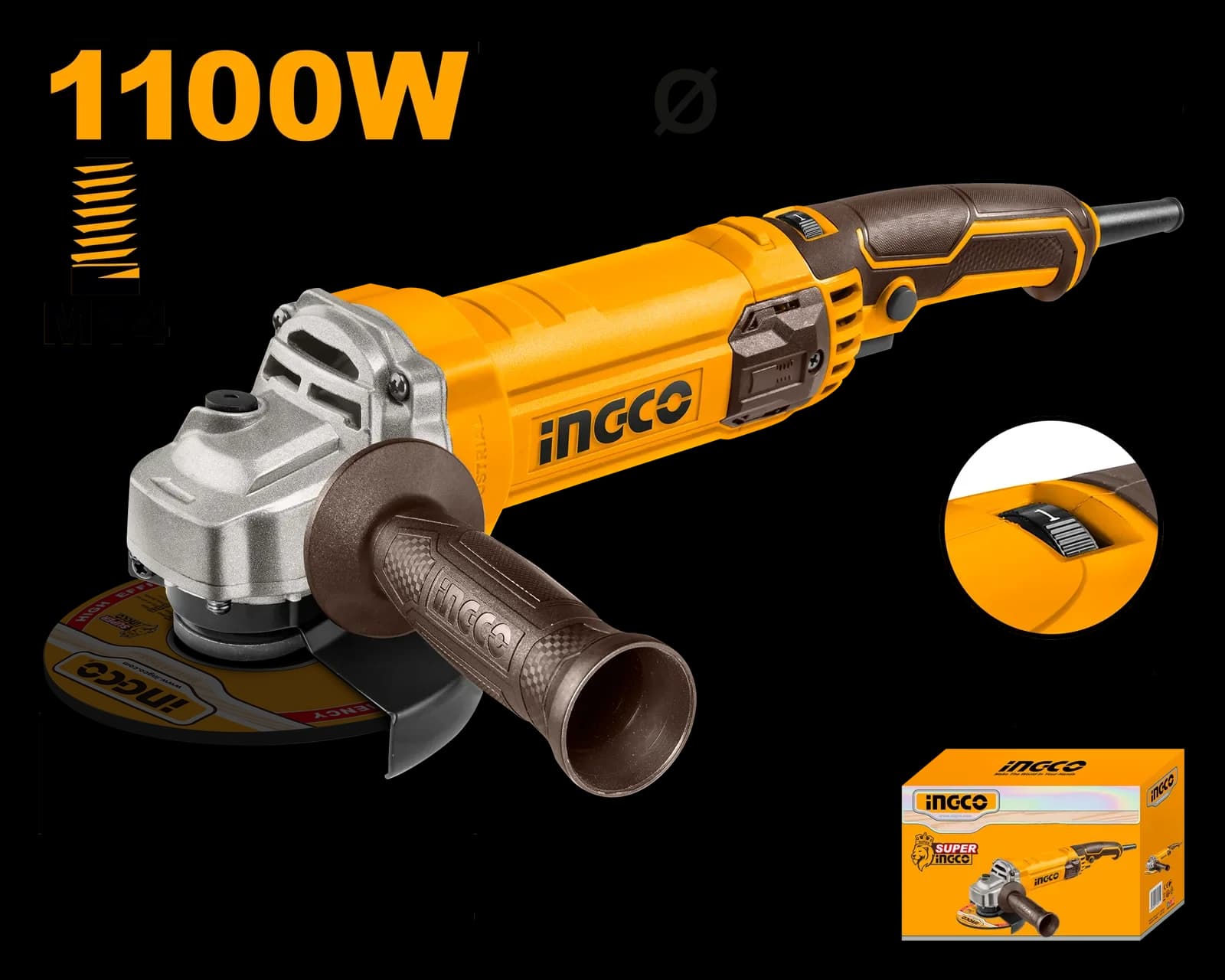 УШМ AG1100385 1100Вт, 125мм INGCO