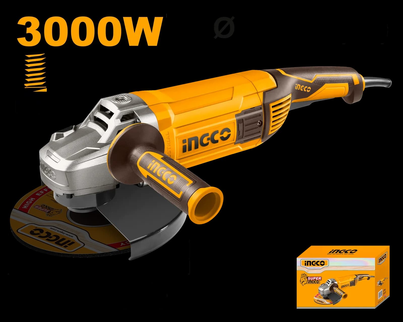 УШМ AG30008 3000Вт, 230мм INGCO