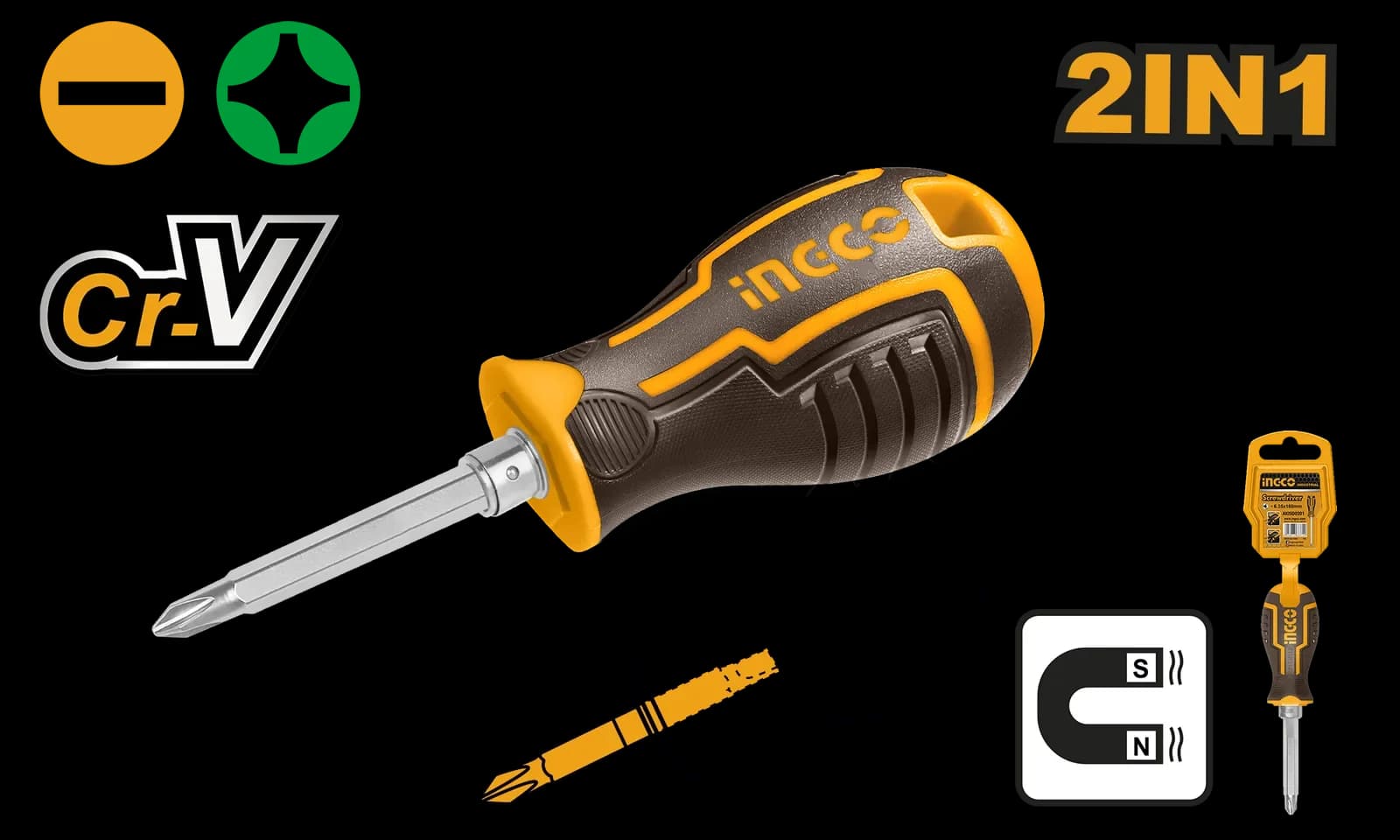 Отвертка двухсторонняя AKISD0202 INGCO INDUSTRIAL