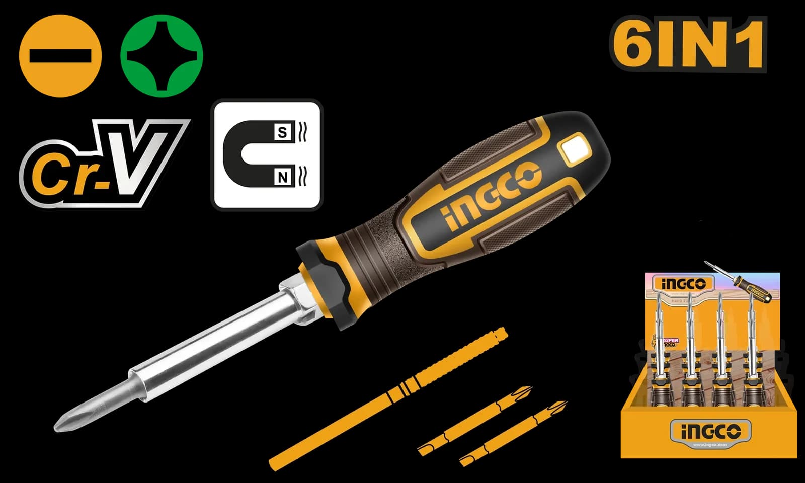 Отвертка двухсторонняя AKISD0608 INGCO SUPER