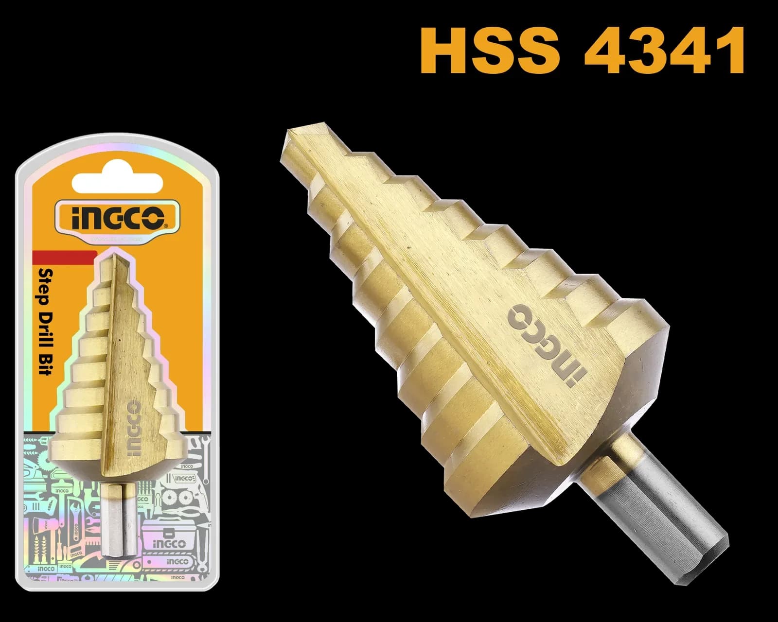 Сверло ступенчатое AKSDS10453 10-45мм INGCO
