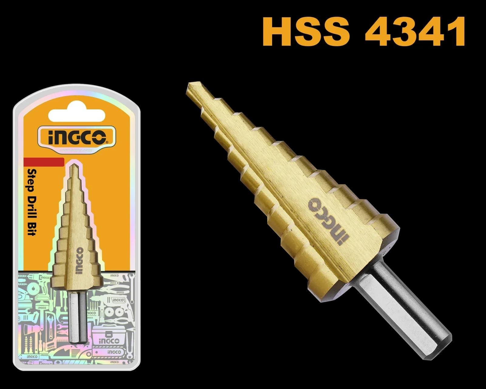 Сверло ступенчатое AKSDS42203 4-22мм INGCO, блистер INDUSTRIAL