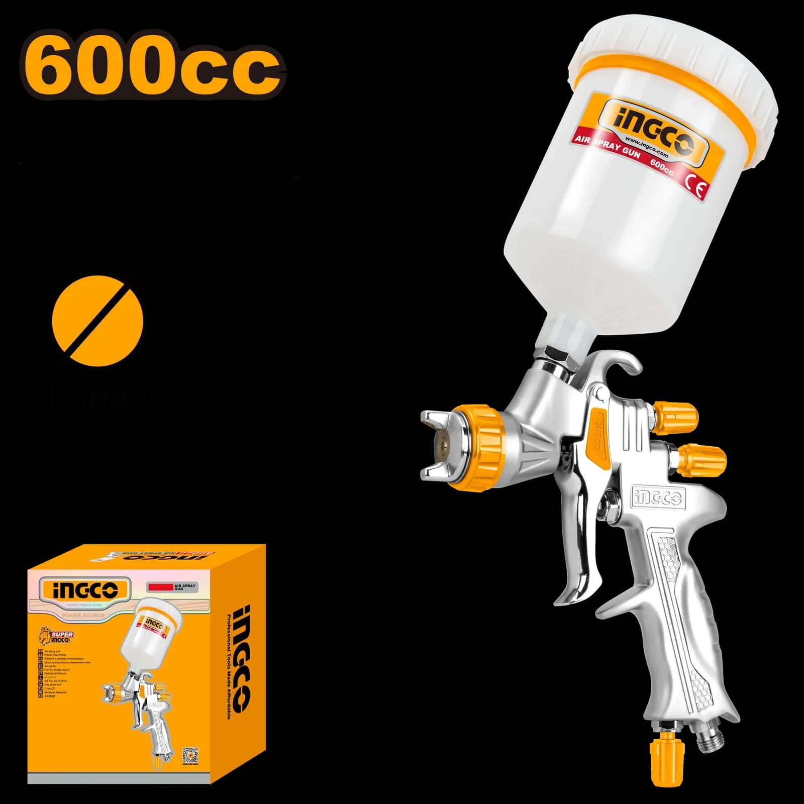Краскопульт пневматический ASG1065 INGCO, коробка INDUSTRIAL