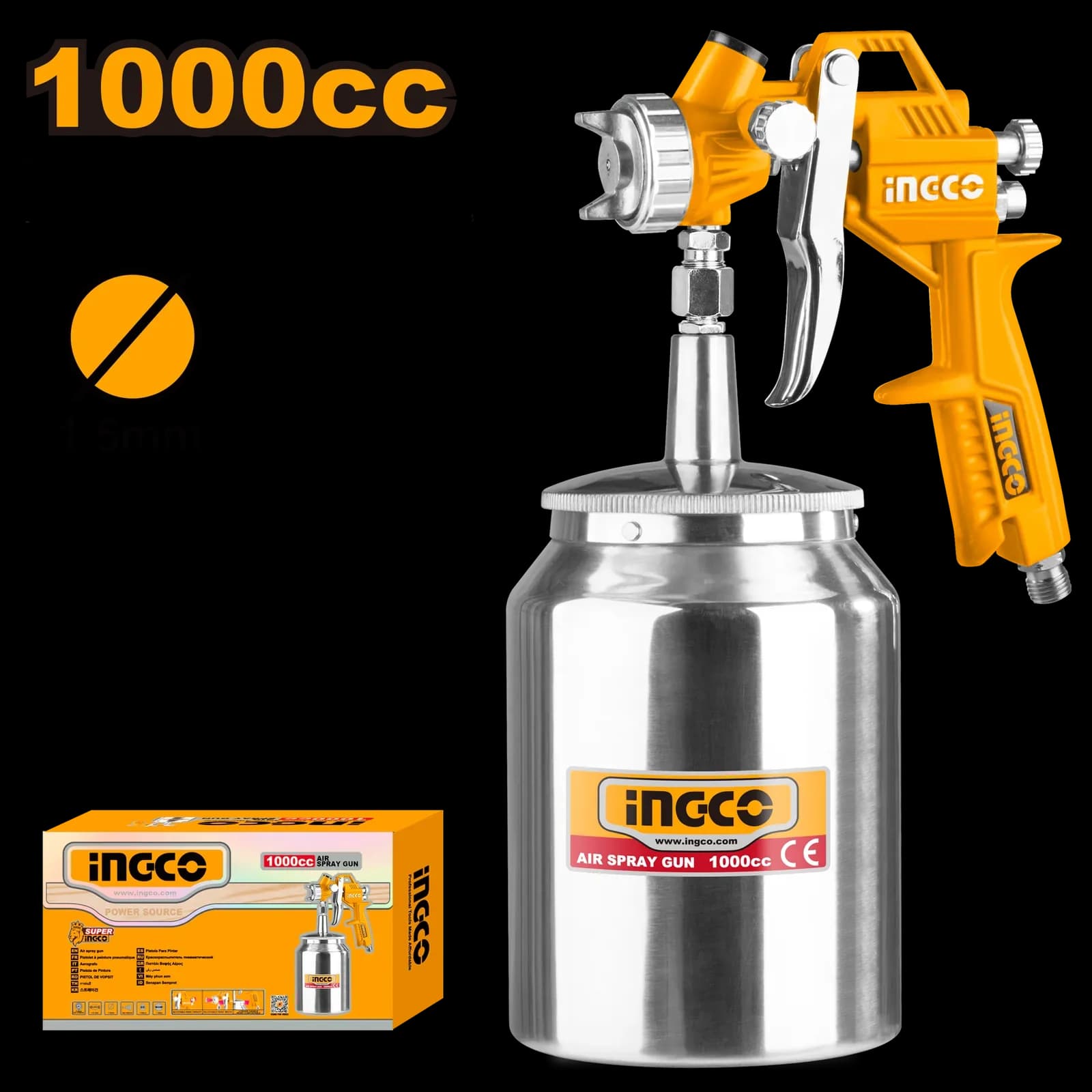 Краскопульт пневматический ASG3101 INGCO, коробка SUPER