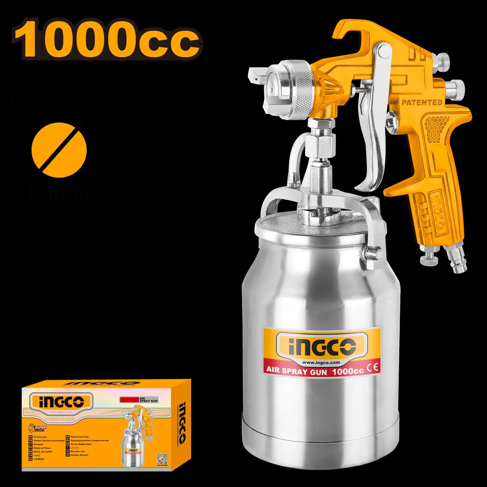 Краскопульт пневматический ASG3102 INGCO, коробка SUPER