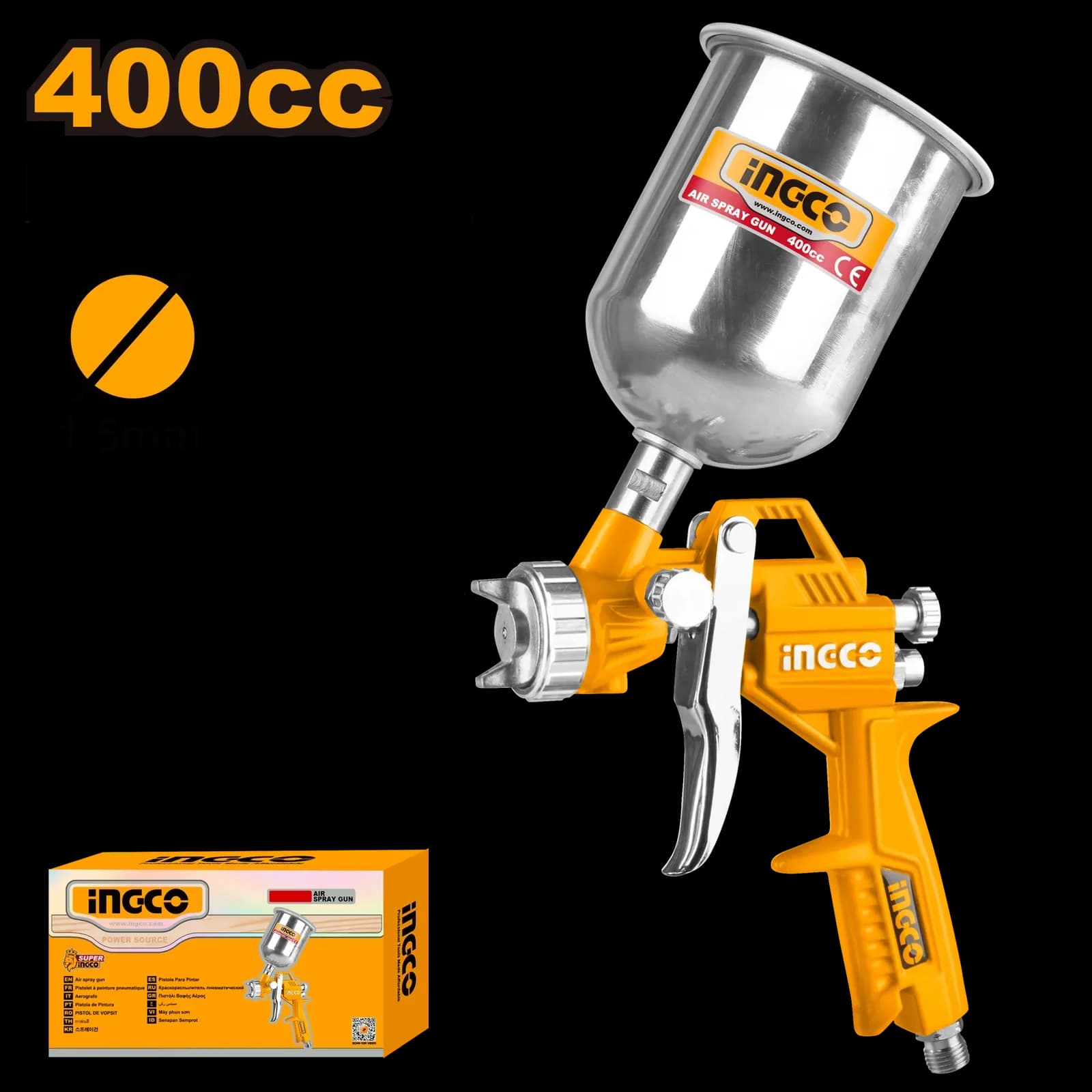 Краскопульт пневматический ASG4041 INGCO, коробка SUPER