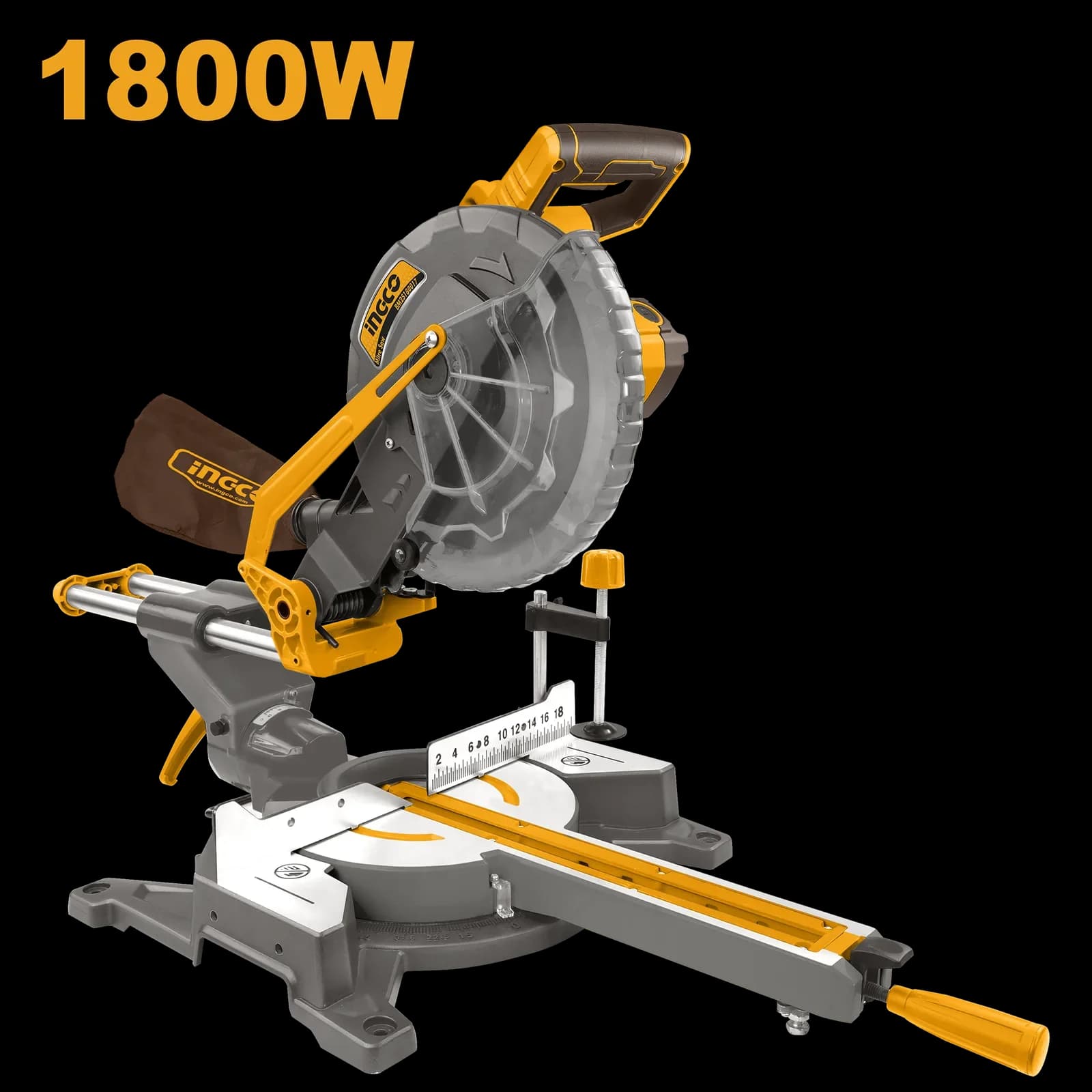 Пила торцовочная BM2S180017 с протяжкой, INGCO