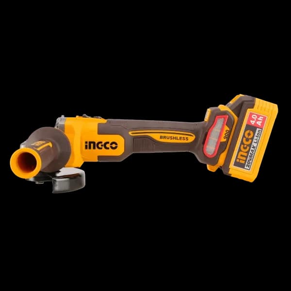 УШМ CAGLI261521 115мм, 900W, акк, б/щ , P20S(20В) INGCO, 1хАКБ 4Ач и ЗУ 2А, коробка INDUSTRIAL