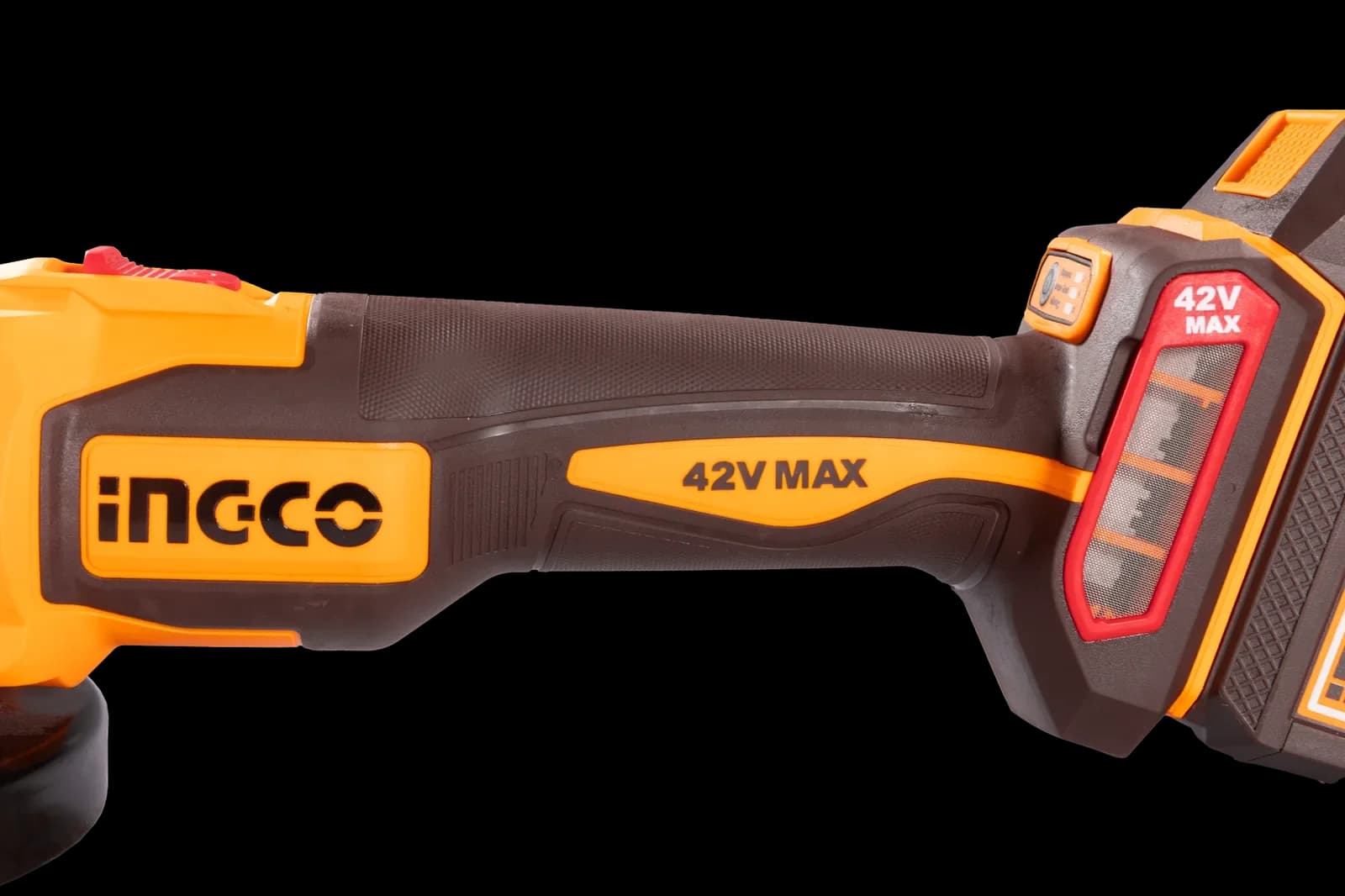 УШМ CAGLI4128112 115мм, 1280W, акк, б/щ , P42M(42В) INGCO, 2хАКБ 2.5Ач