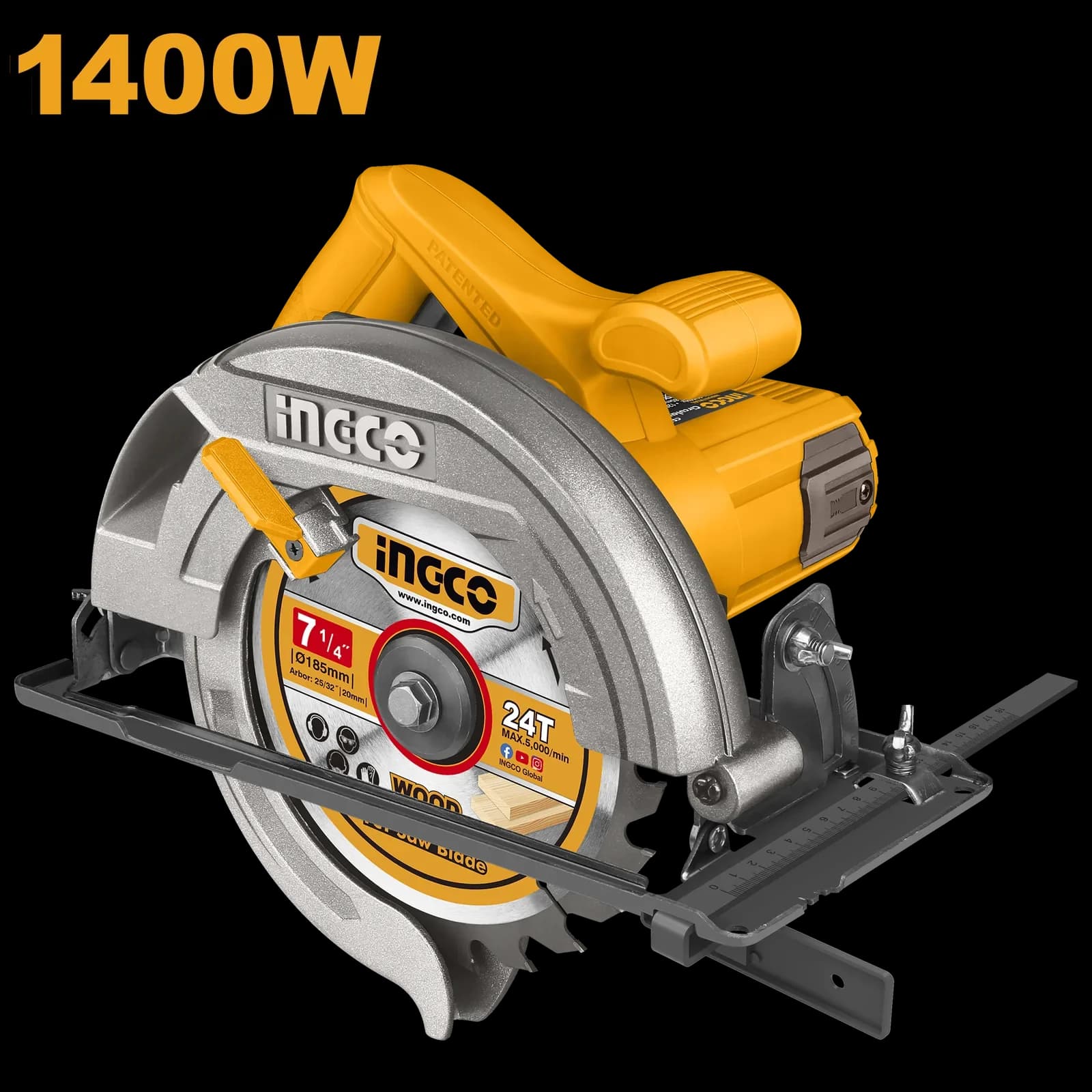 Пила дисковая CS18538 185мм, INGCO