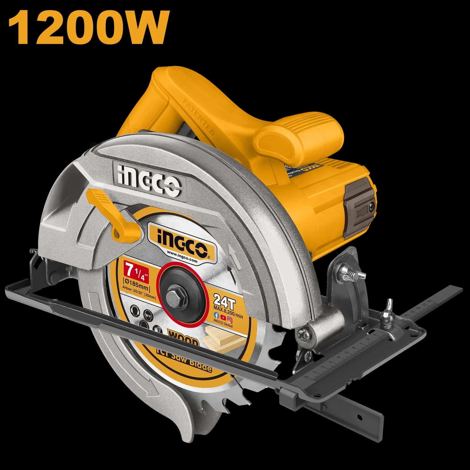 Пила дисковая CS18578 185мм, INGCO