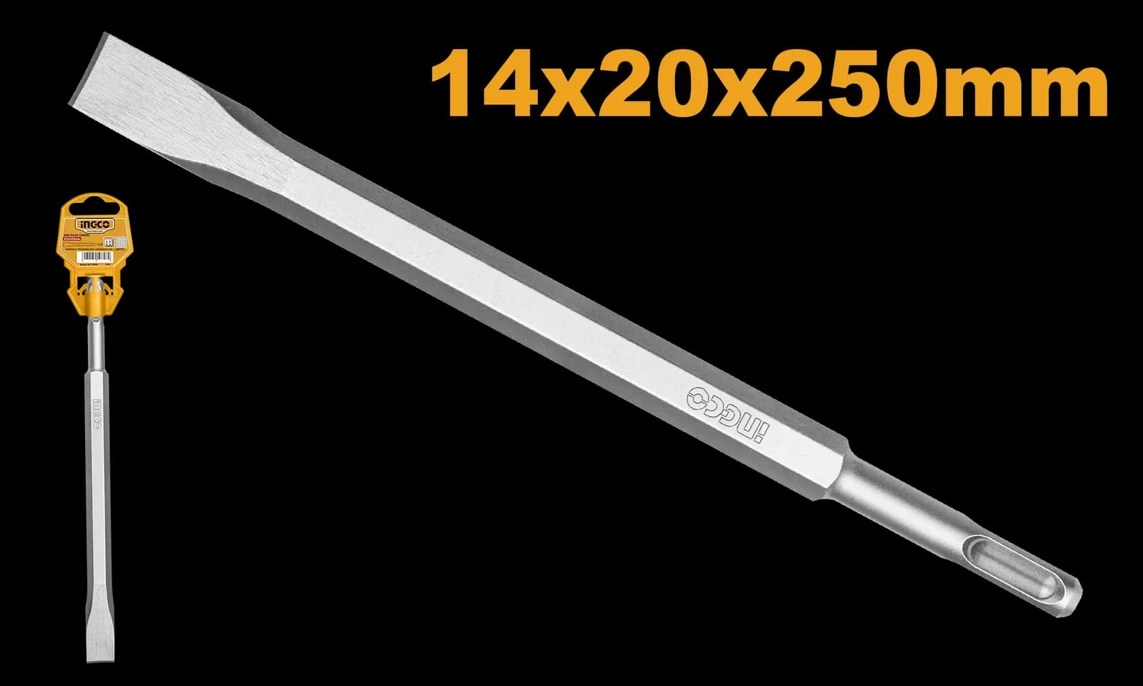 Зубило плоское DBC0122501 SDS plus 14х20х250 мм INGCO INDUSTRIAL