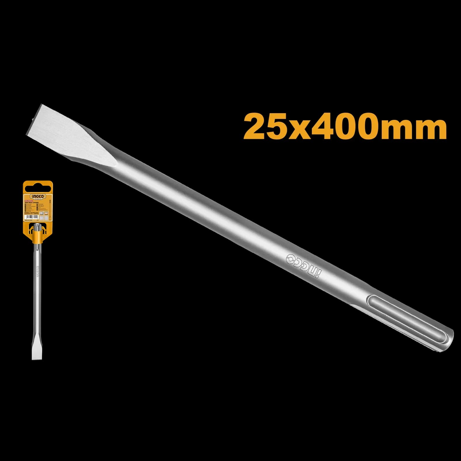 Зубило плоское DBC0224001 SDS max 18х25х400мм INGCO