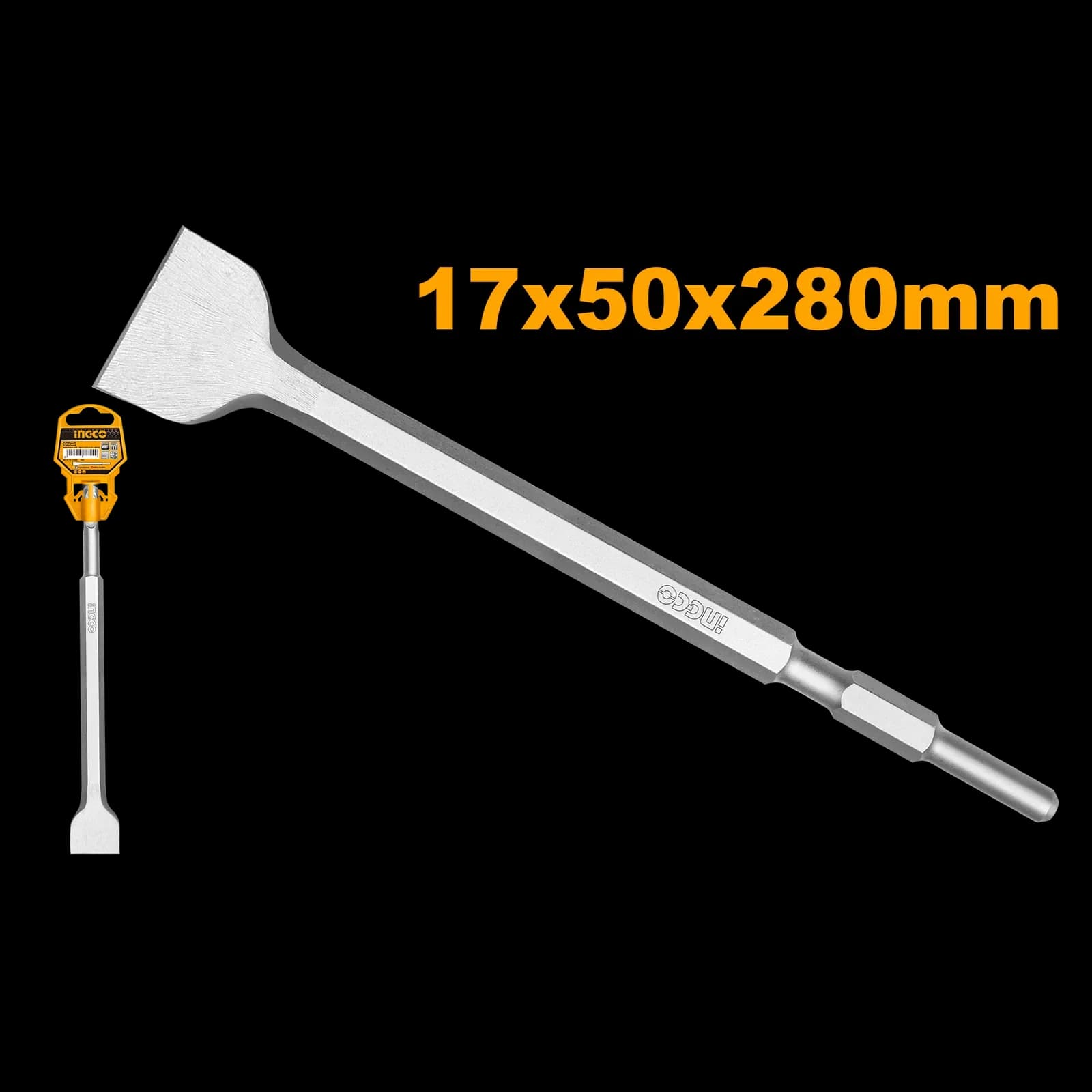 Зубило плоское DBC0522802 Hex 17х50х280мм INGCO INDUSTRIAL