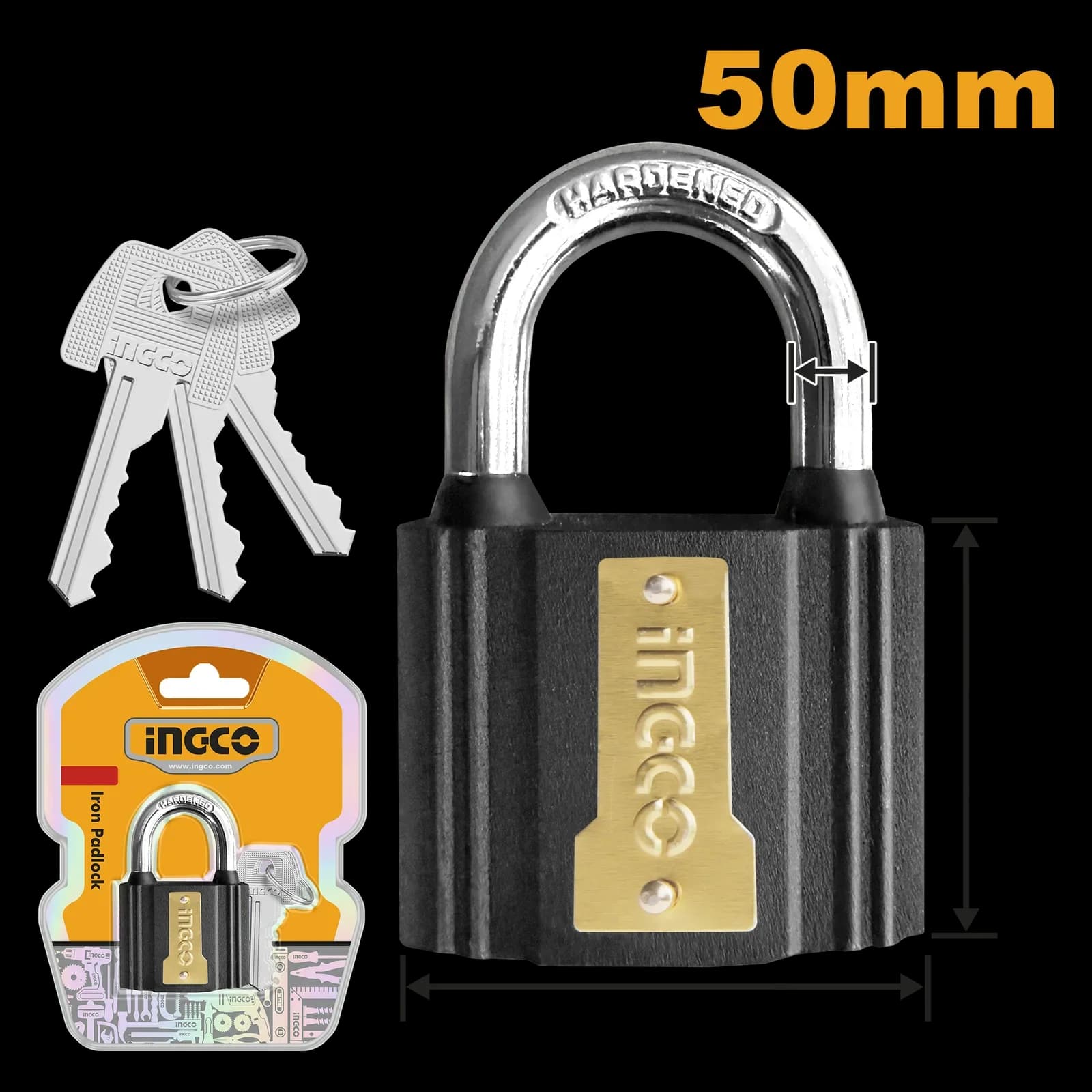 Навесной замок DIPL0501 INGCO, коробка SUPER