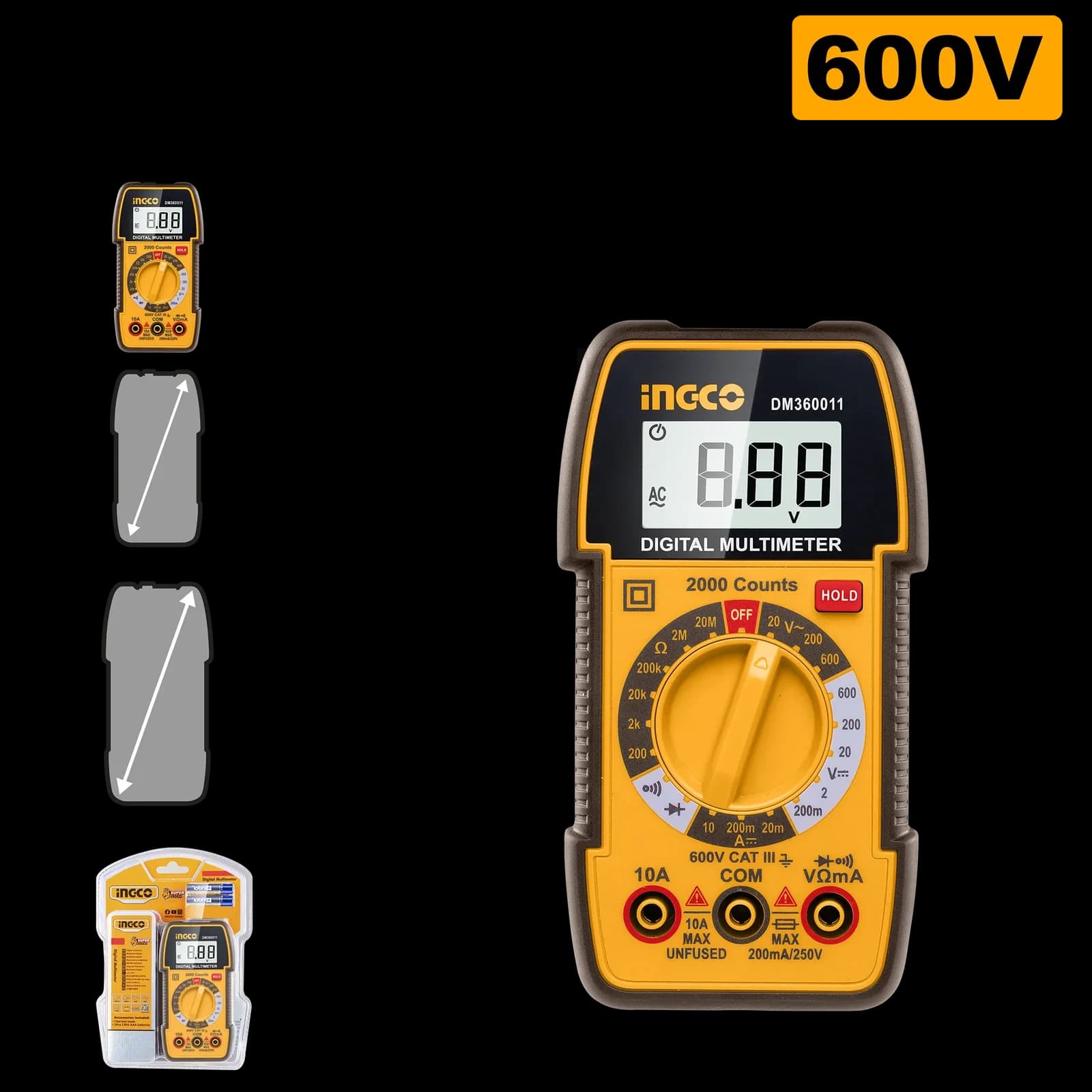 Мультиметр цифровой DM360011 INGCO INDUSTRIAL
