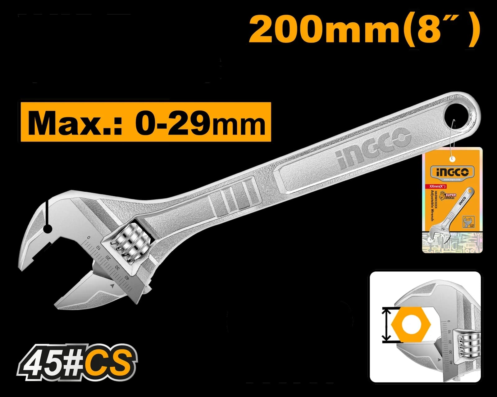 Ключ разводной HADW131082 INGCO SUPER
