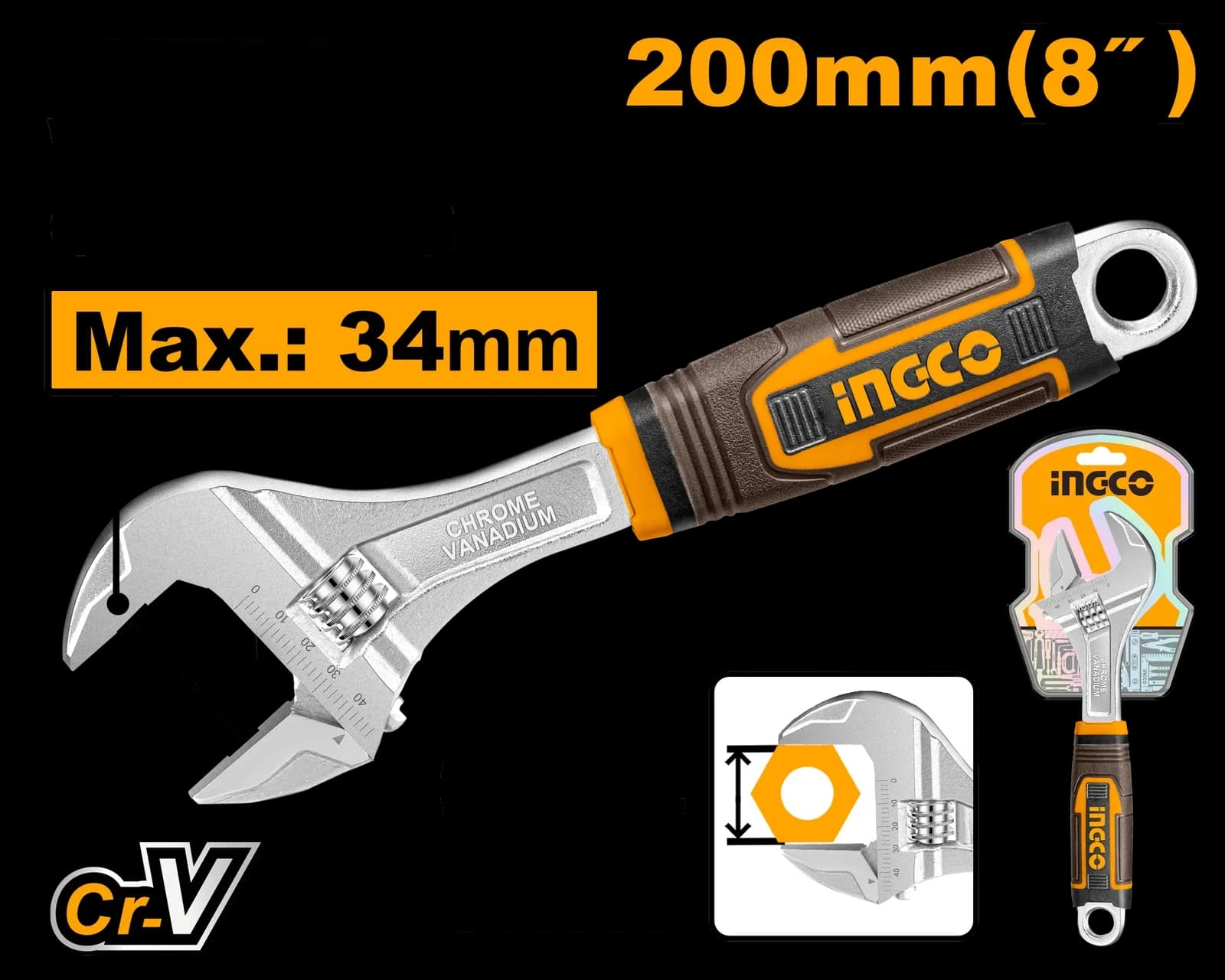 Ключ разводной HADW131088 INGCO INDUSTRIAL