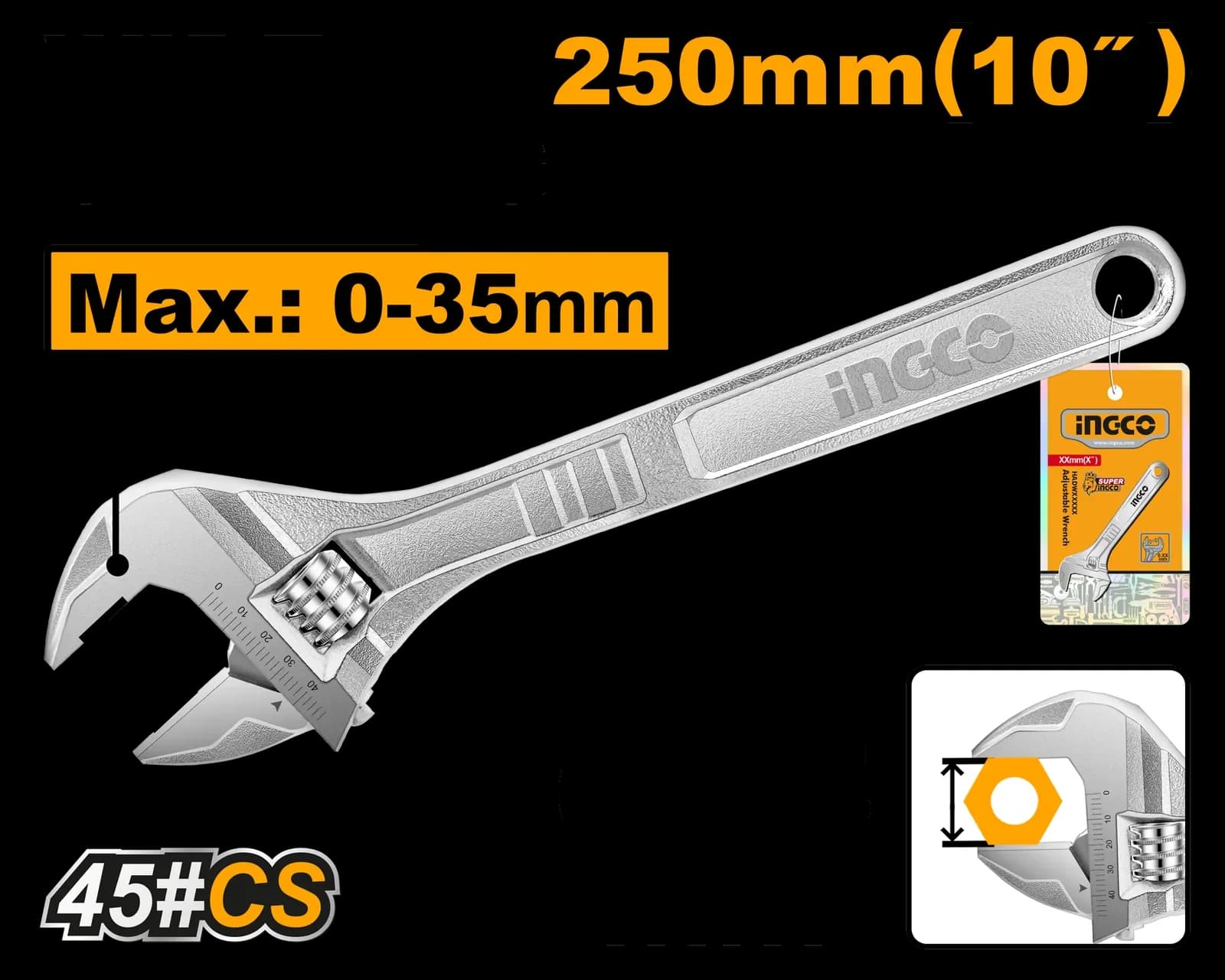 Ключ разводной HADW131102 INGCO SUPER