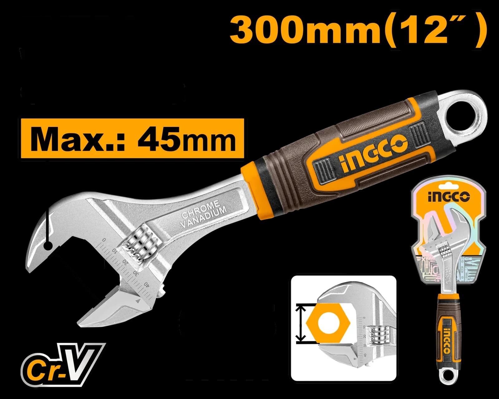 Ключ разводной HADW131128 INGCO INDUSTRIAL