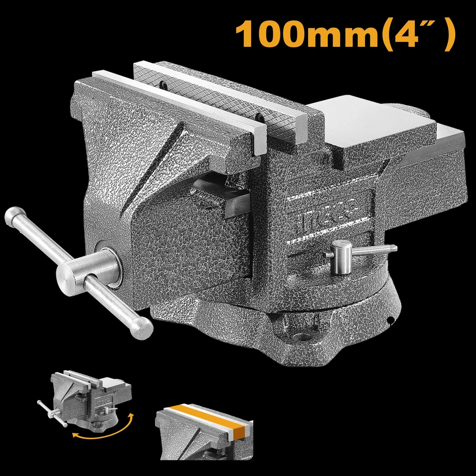 Тиски слесарные HBV084 INGCO, коробка INDUSTRIAL