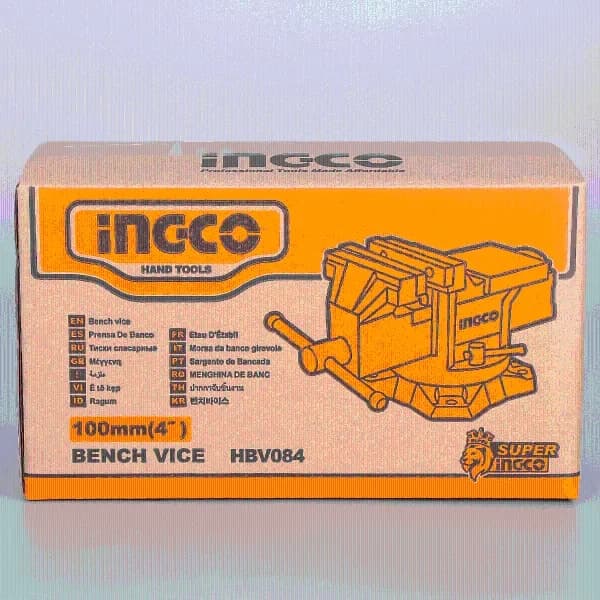Тиски слесарные HBV084 INGCO, коробка INDUSTRIAL