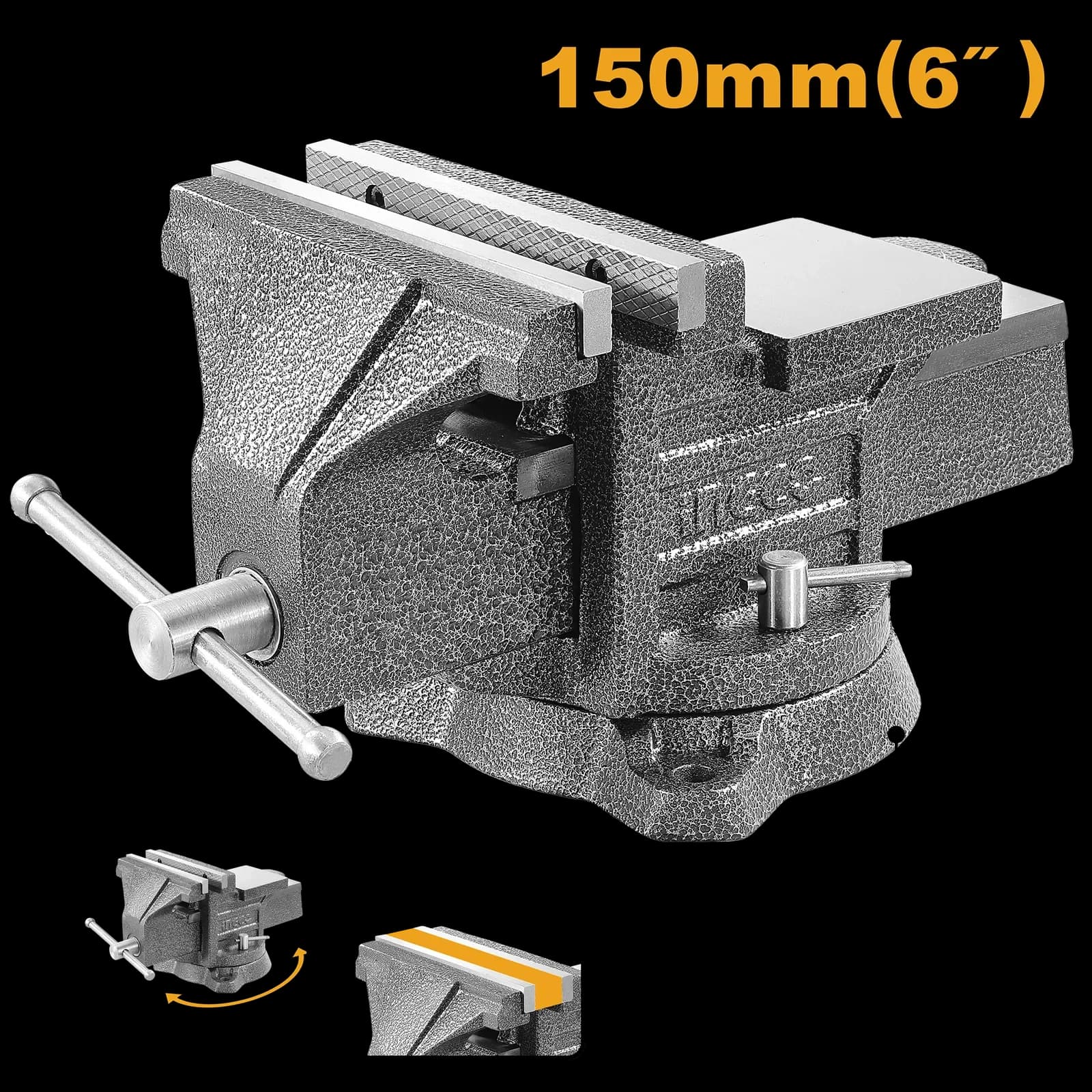 Тиски слесарные HBV086 INGCO, коробка INDUSTRIAL