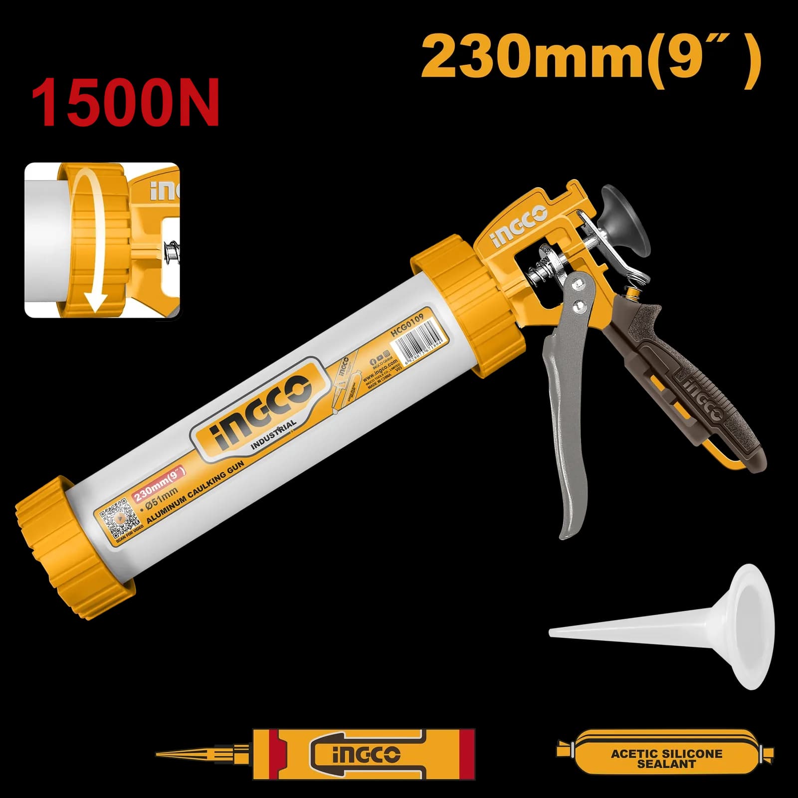 Пистолет для герметика HCG0109 INGCO INDUSTRIAL
