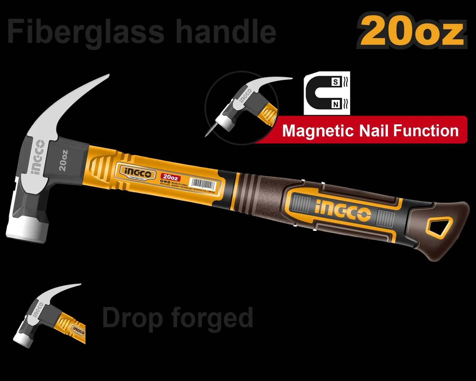 Молоток-гвоздодер HCH81020 INGCO INDUSTRIAL