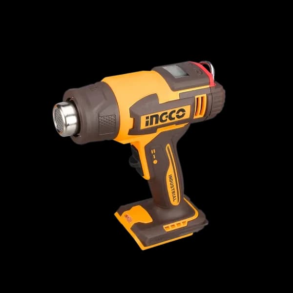 Фен технический HGLI20035 акк., 300/550°C, жк экран, P20S(20В) INGCO, 1хАКБ 5Ач и ЗУ 2А