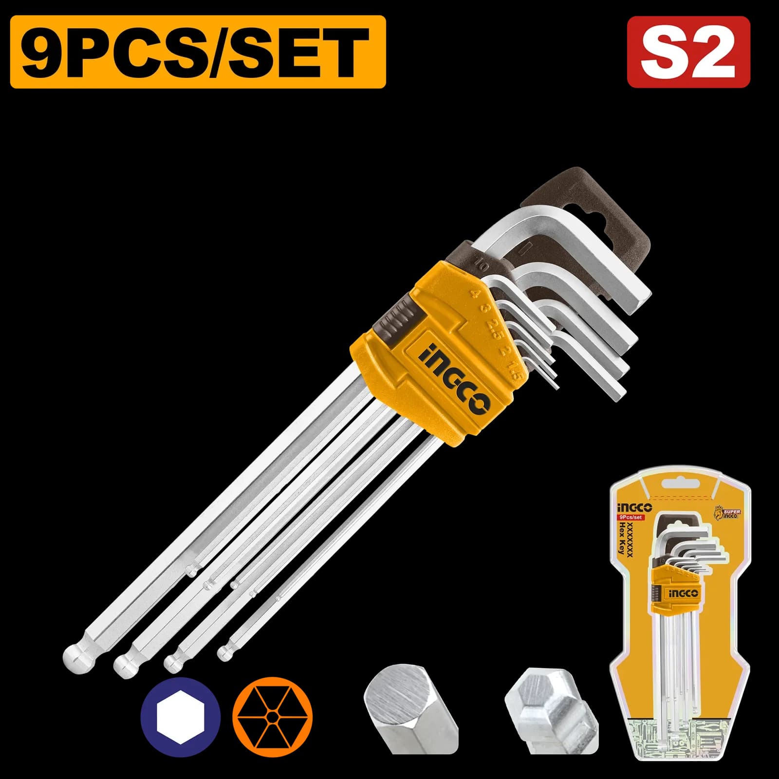 Набор шестигранников HEX HHK12092 INGCO INDUSTRIAL