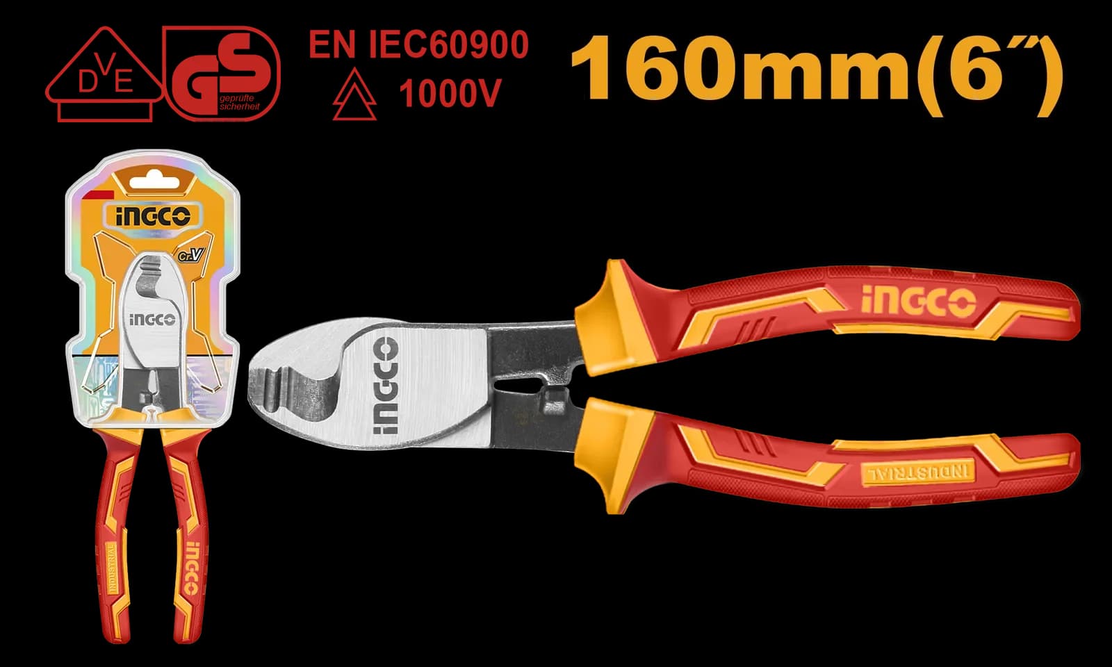 Кабелерез диэлектрический HICCB28160 INGCO, блистер INDUSTRIAL