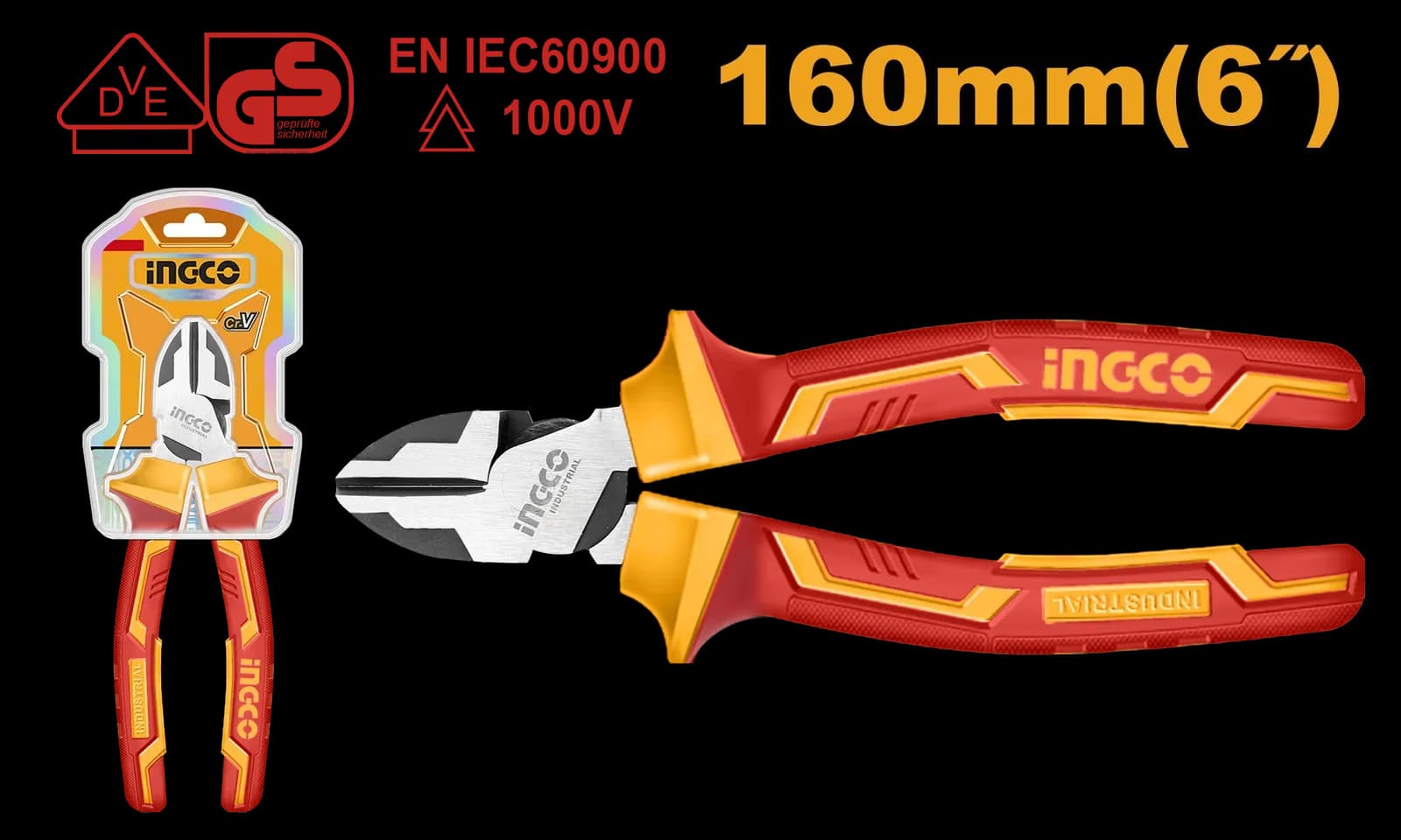 Бокорезы диэлектрические HIHLDCP28160 INGCO, блистер INDUSTRIAL