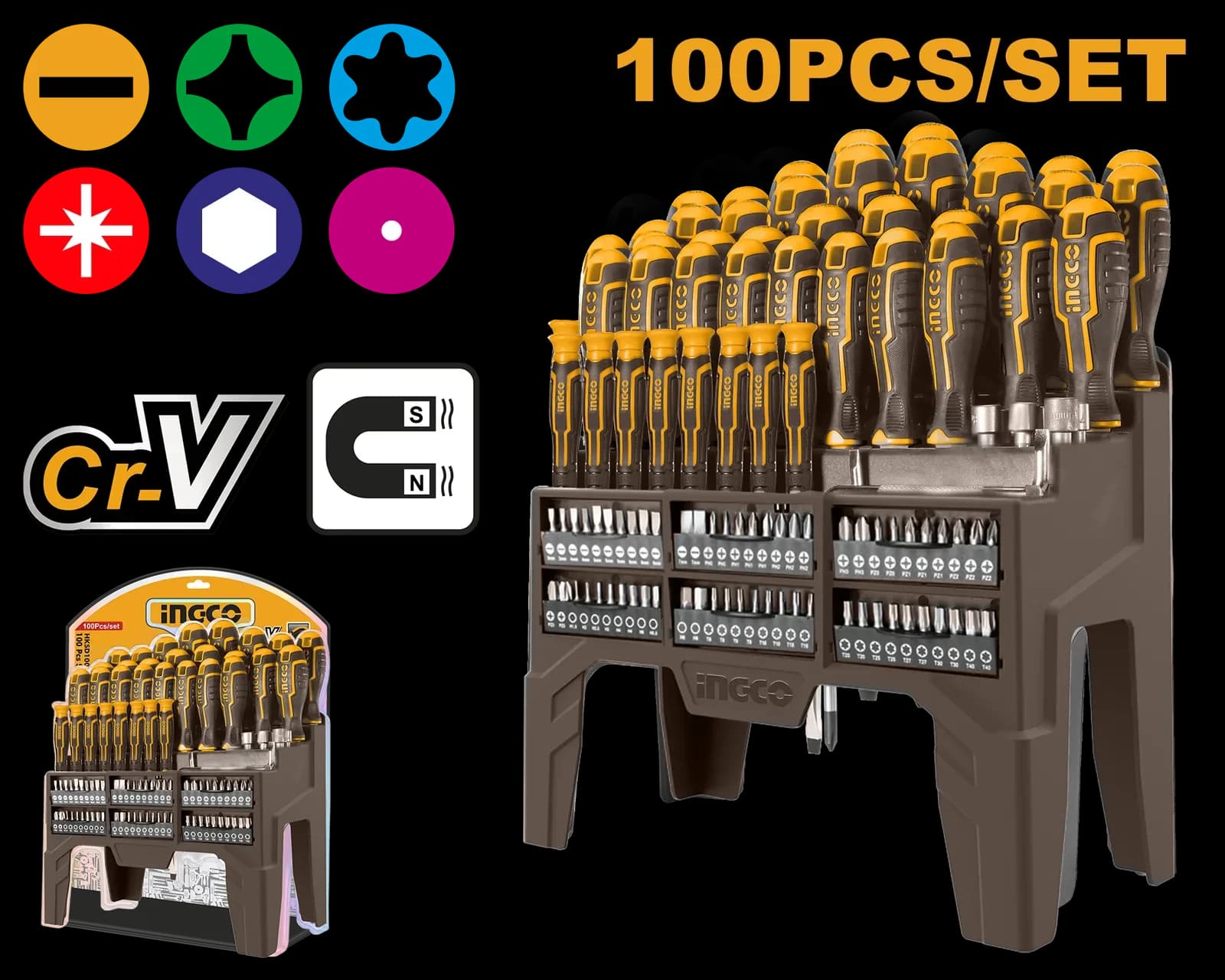 Набор отвёрток HKSD10028 INGCO INDUSTRIAL