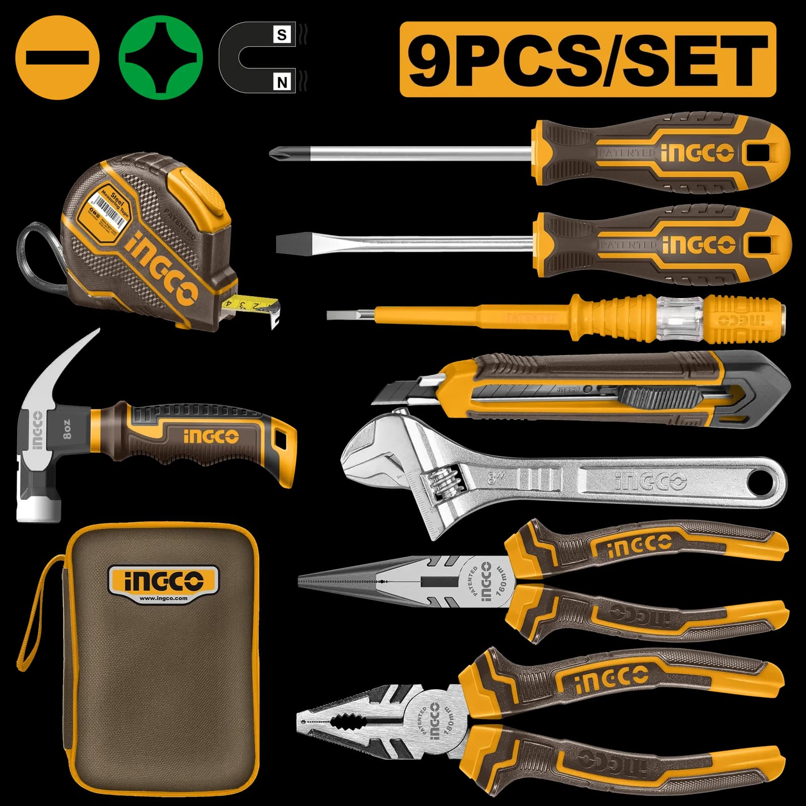 Набор ручных инструментов HKTH20809 INGCO