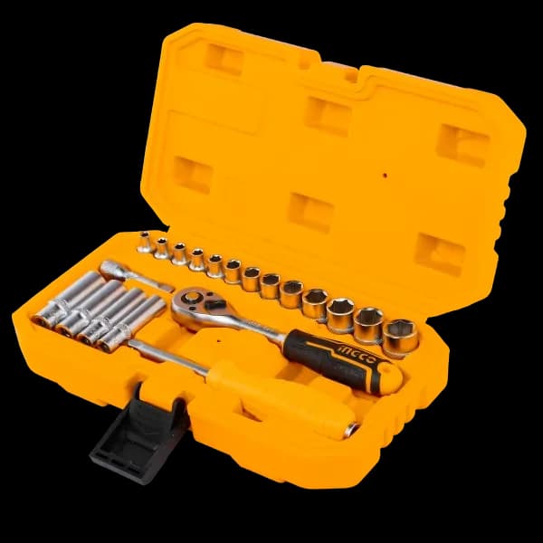 Набор головок с трещоткой HKTS14201 INGCO, кейс INDUSTRIAL
