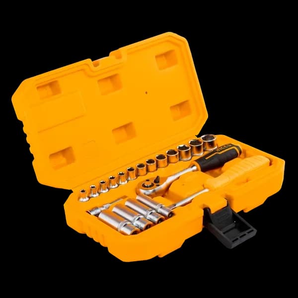 Набор головок с трещоткой HKTS14201 INGCO, кейс INDUSTRIAL