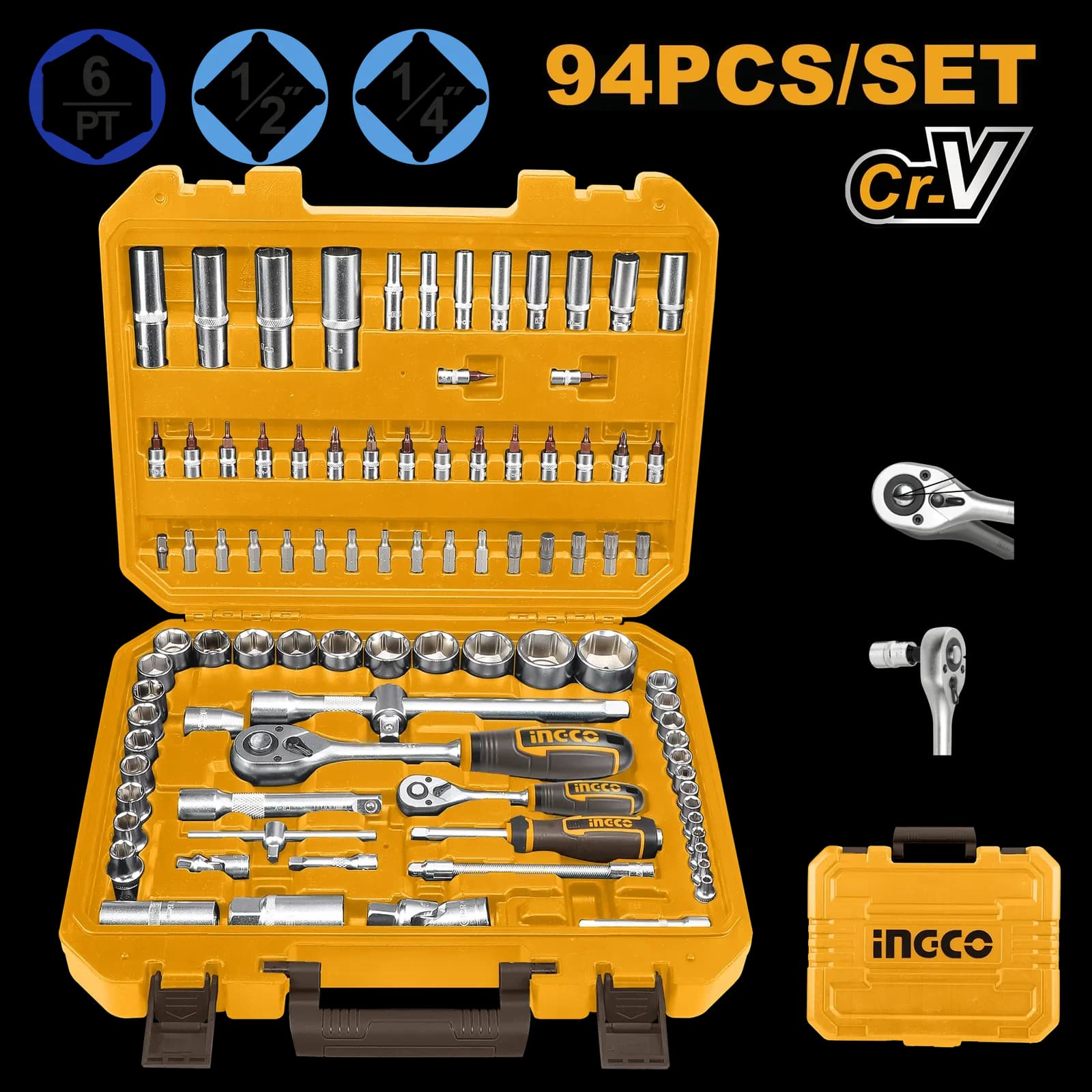 Набор головок с трещоткой HKTS42941 INGCO INDUSTRIAL