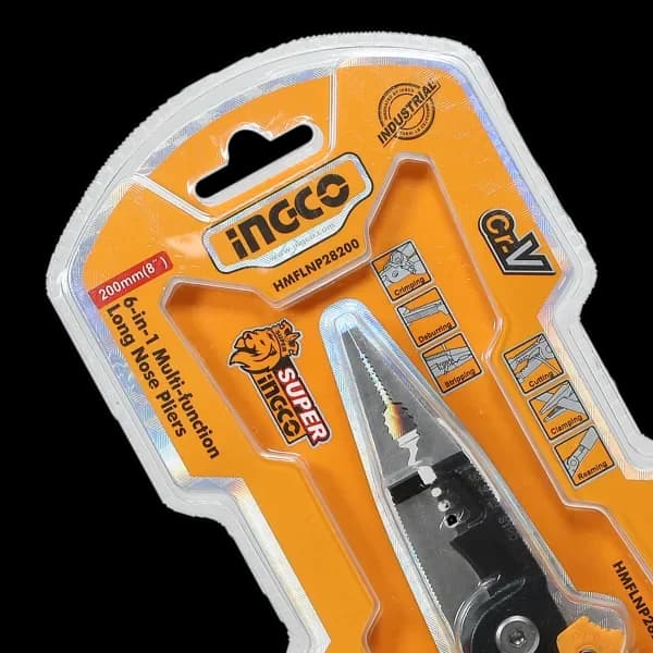 Тонкогубцы 6 в 1 HMFLNP28200 INGCO, блистер INDUSTRIAL