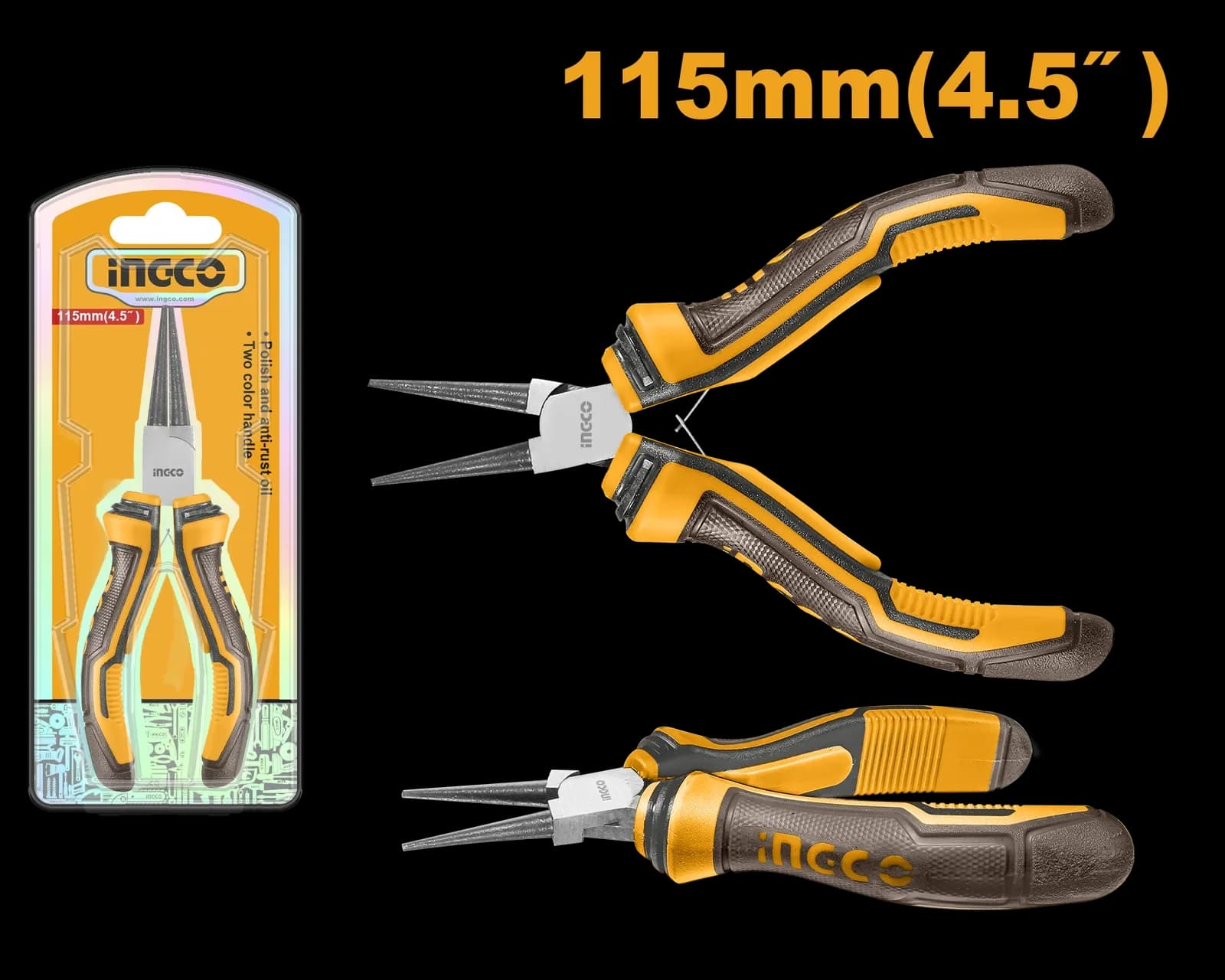 Мини-тонкогубцы HMNP08115 INGCO, блистер SUPER