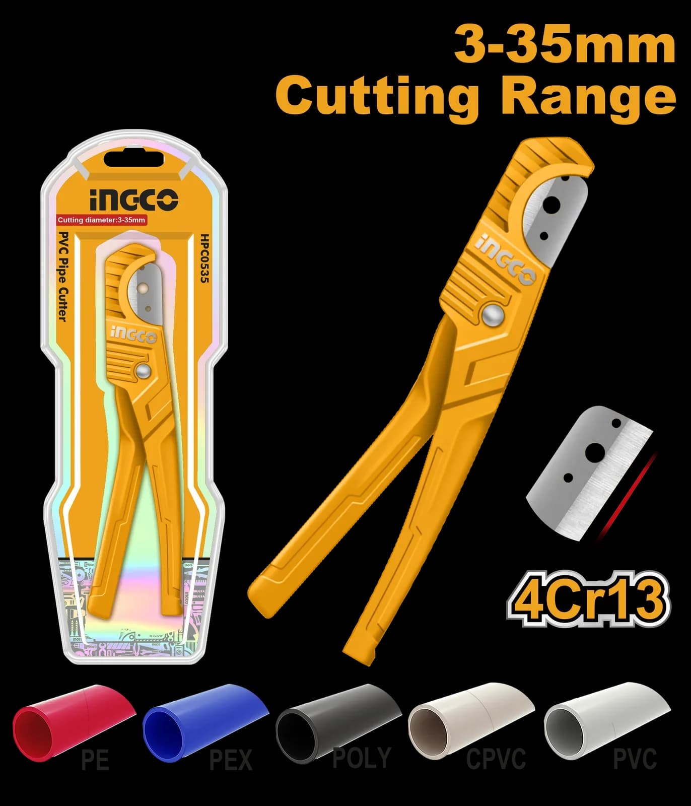 Ножницы HPC0535 INGCO, блистер STANDARD