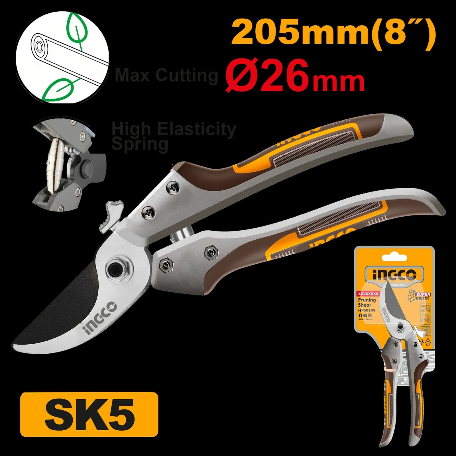 HPS0308 Секатор INGCO INDUSTRIAL