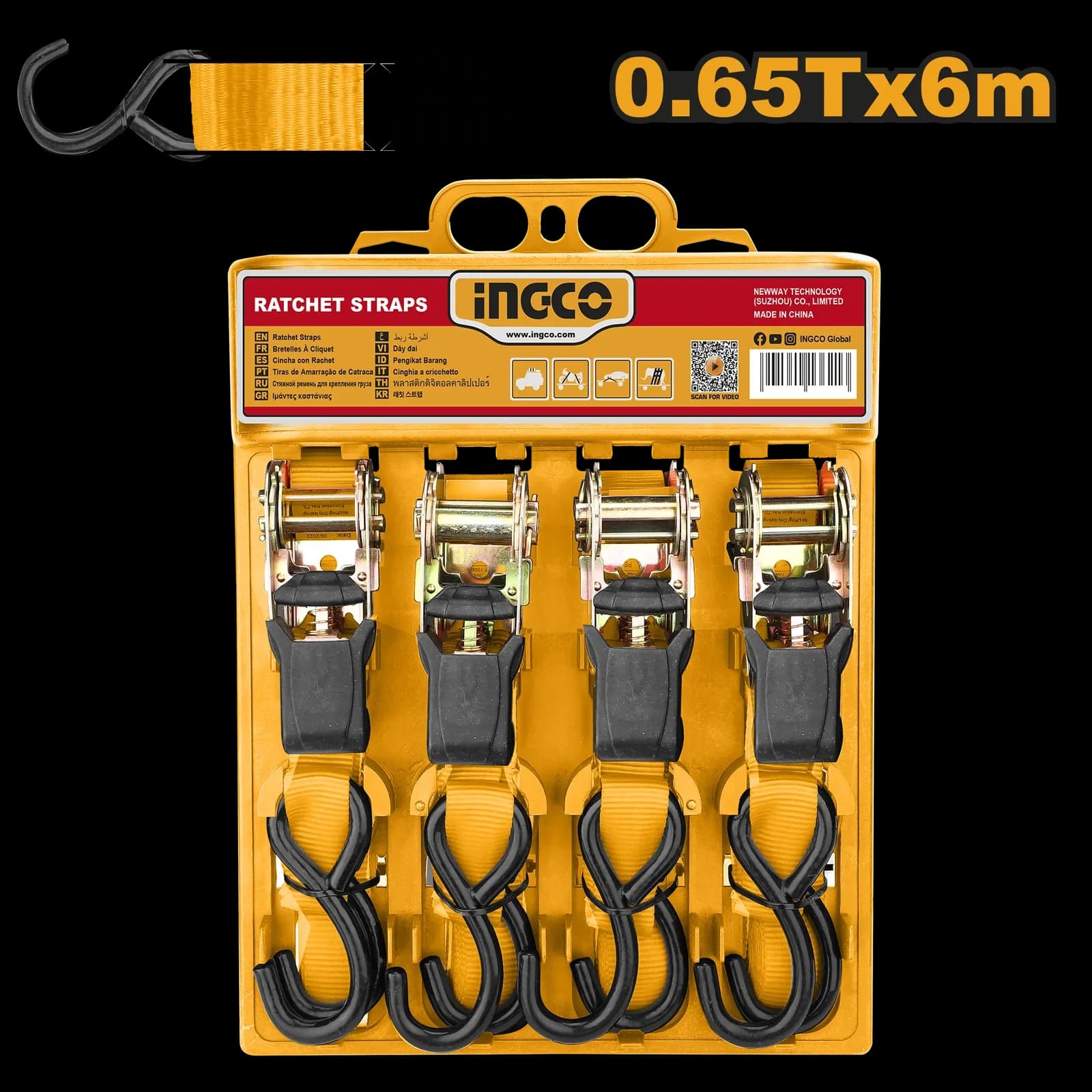 Стяжной ремень с храповиком HRSP065607 INGCO SUPER