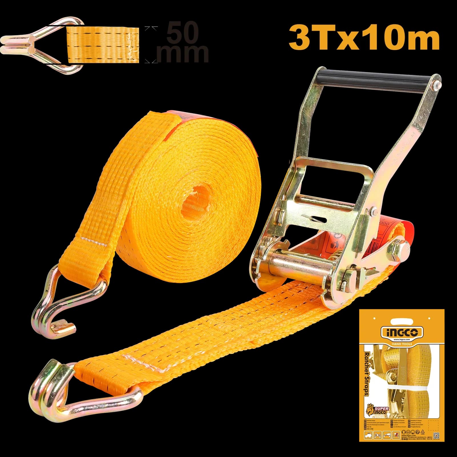 Стяжной ремень с храповиком HRSP3101 INGCO SUPER