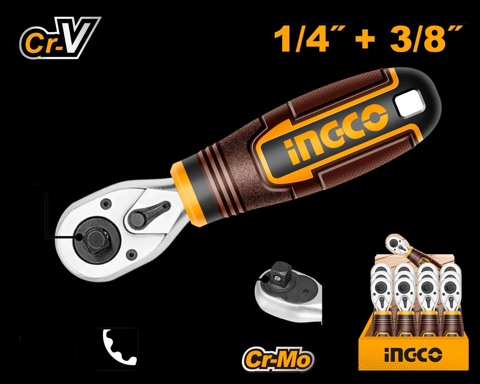Ключ трещоточный HRTH081438 INGCO INDUSTRIAL