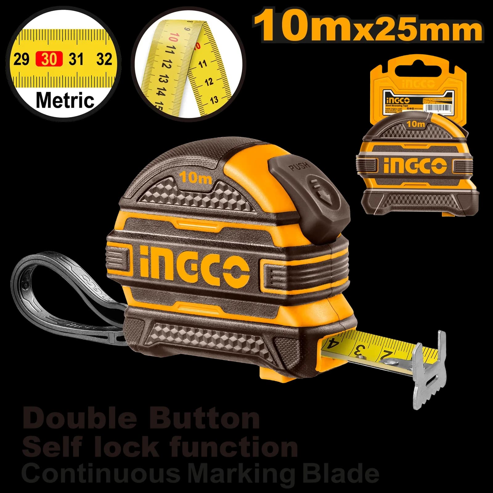 Рулетка HSMT081025-1 INGCO SUPER