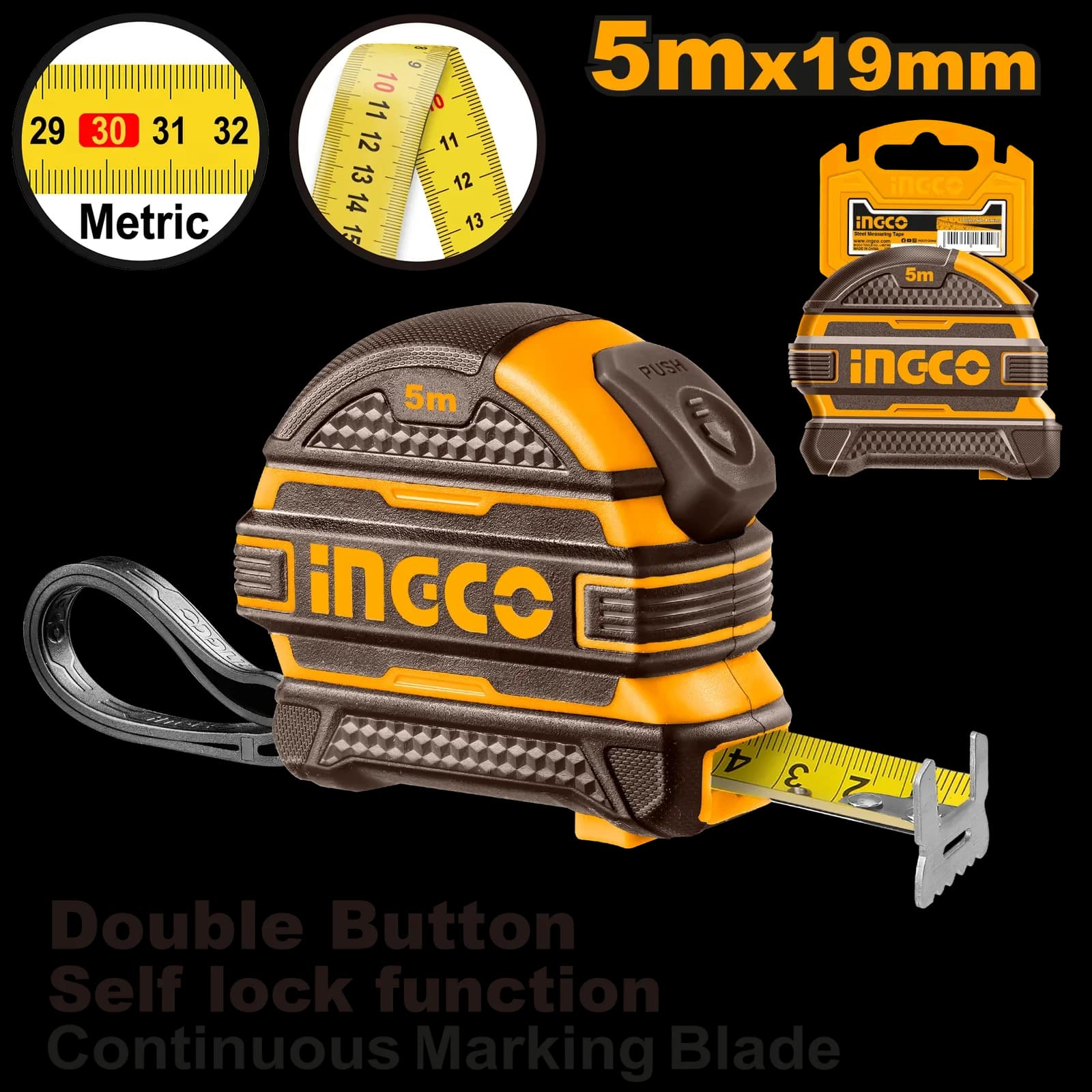 Рулетка HSMT08519-1 INGCO SUPER