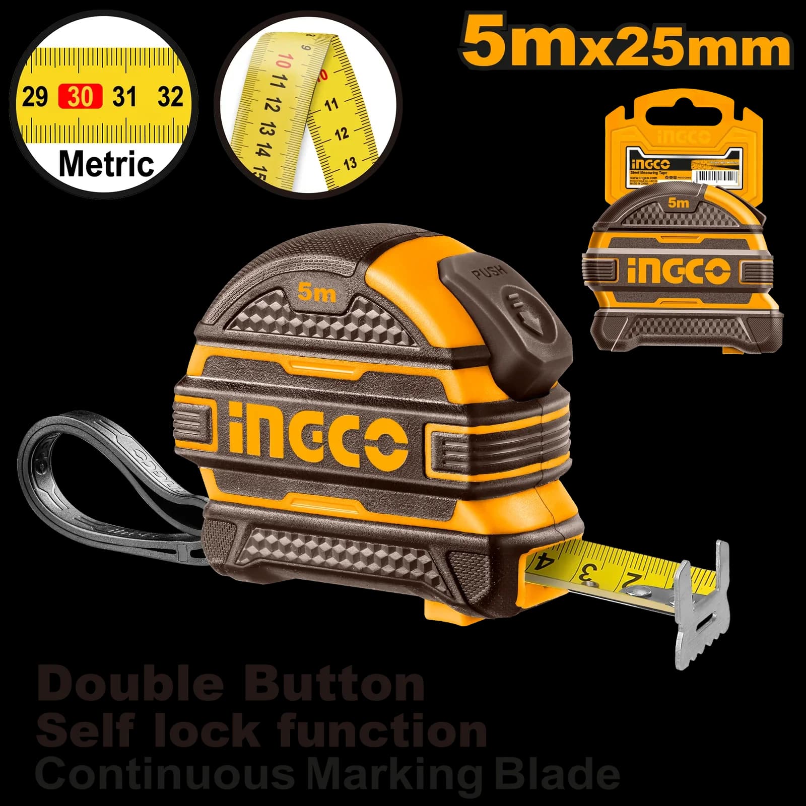 Рулетка HSMT08525-1 INGCO SUPER