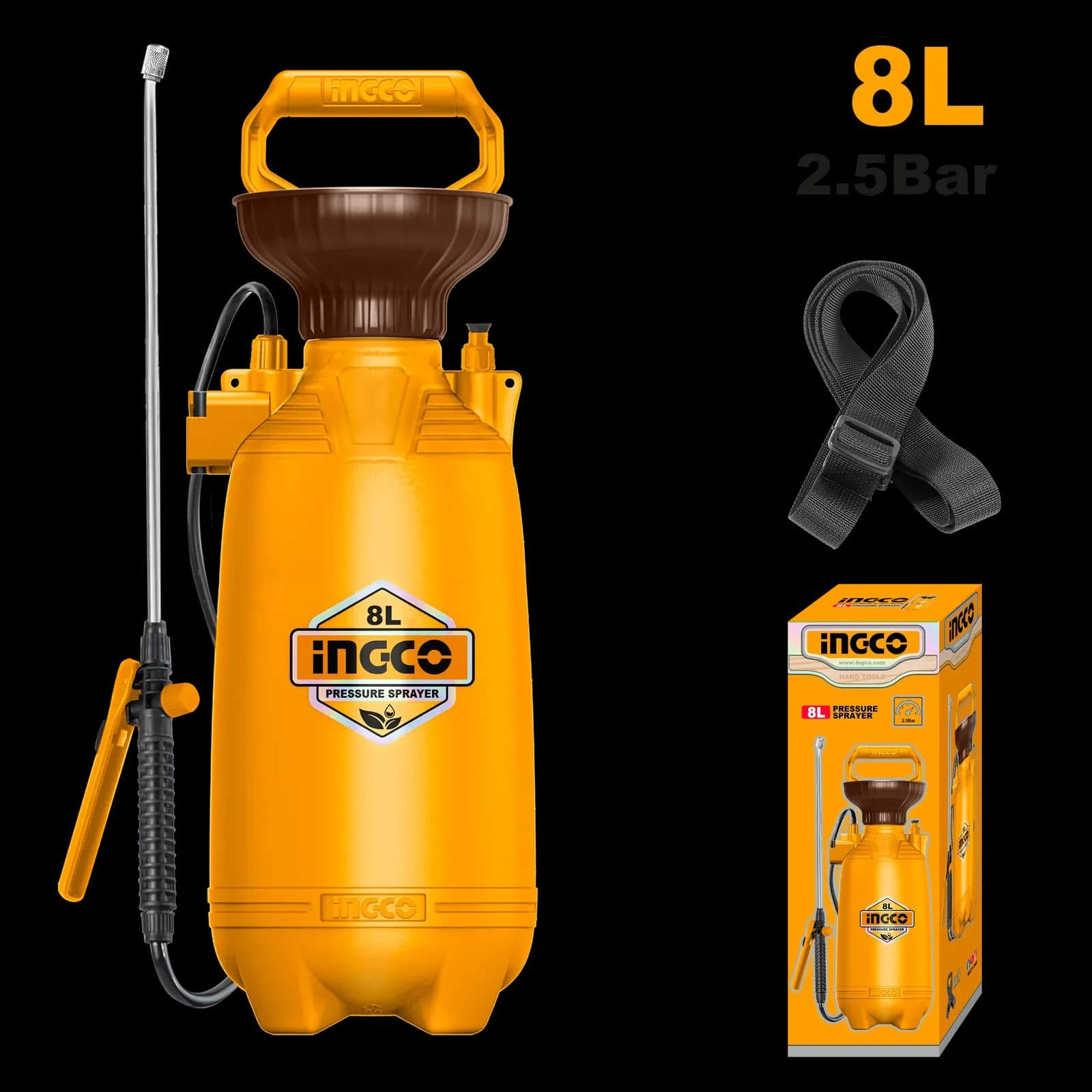 Опрыскиватель садовый HSPP30802 8л INGCO, коробка SUPER